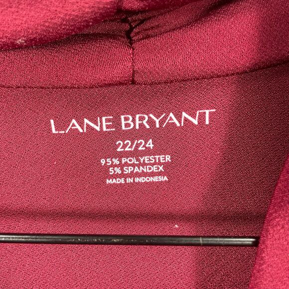 Lane Bryant Crossover Top Women's Plus 22/24 Red Dressy Flowy Formal Party - Picture 4 of 9